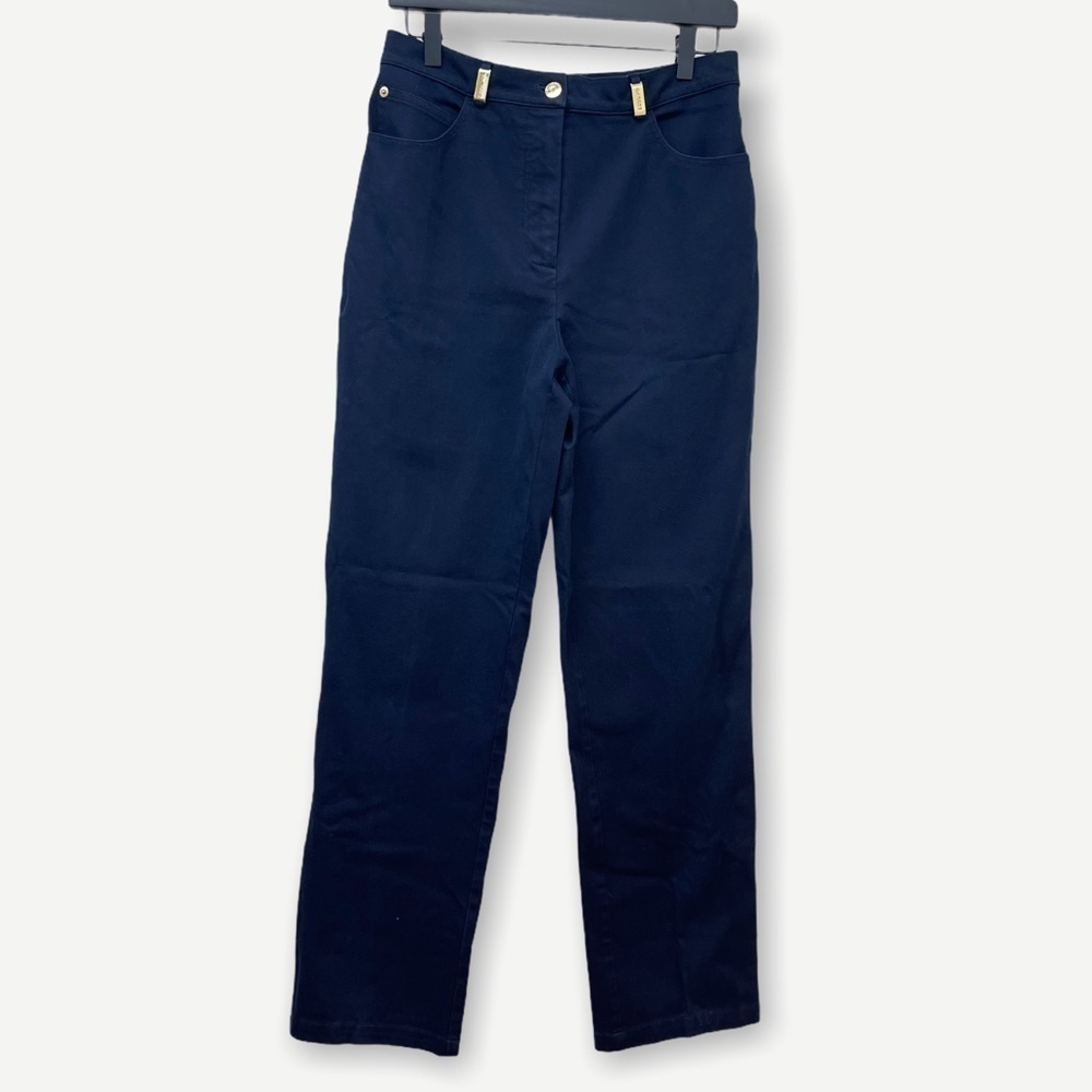 St. JOHN SPORT navy straight leg knit pant